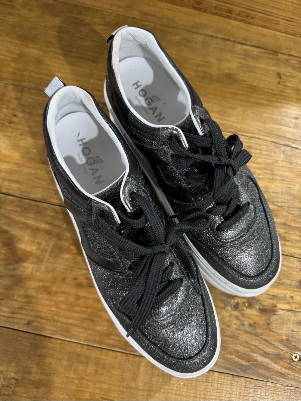 Hogan Metallic Platform Sneakers